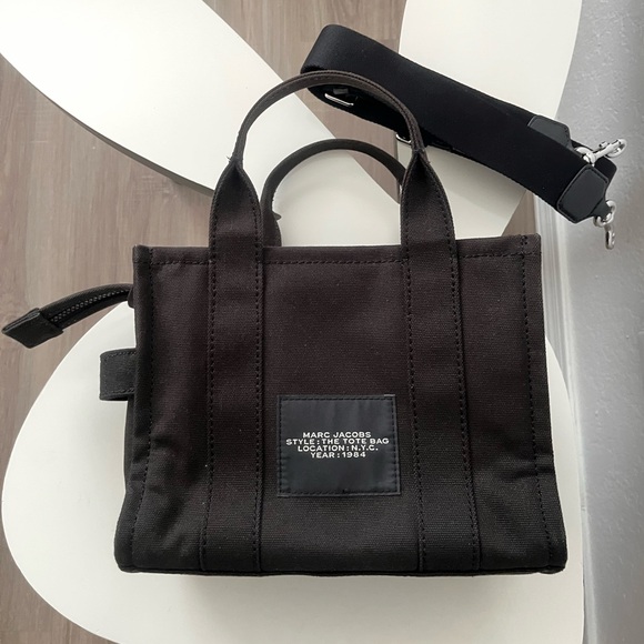 Marc Jacobs The Canvas Small Tote Bag Black Crossbody Bag Authentic - Picture 5 of 15